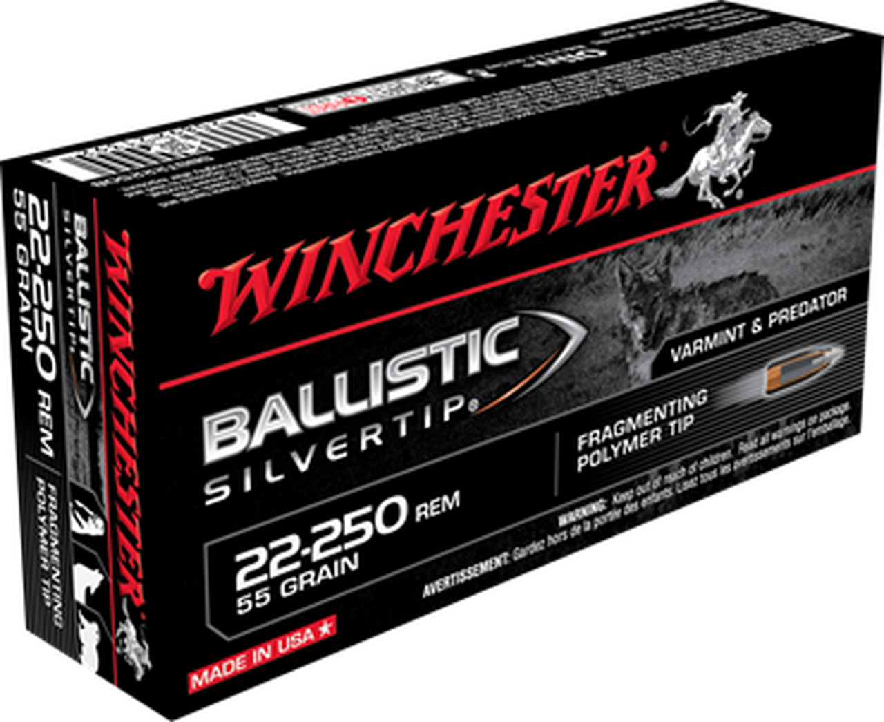 Winchester Ballistic Silvertip 22-250 Rem, 55 gr BST, 20 Rds - BUY ...